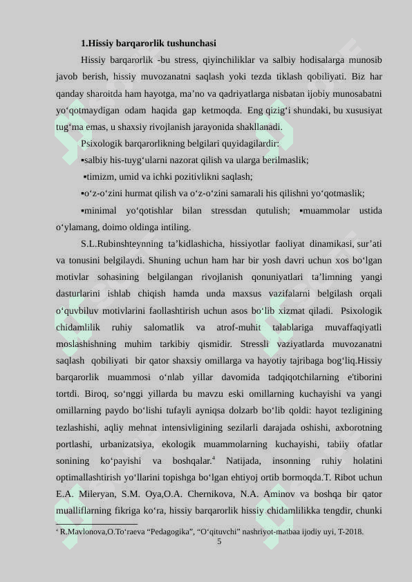 BOSHLANGʻICH TAʼLIMDA HISSIY BARQARORLIKNI RIVOJLANTIRISH 5