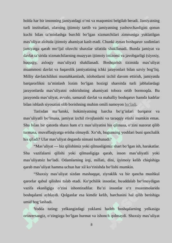 O‘quvchilarni ma'sulyatga o‘rgatish 8