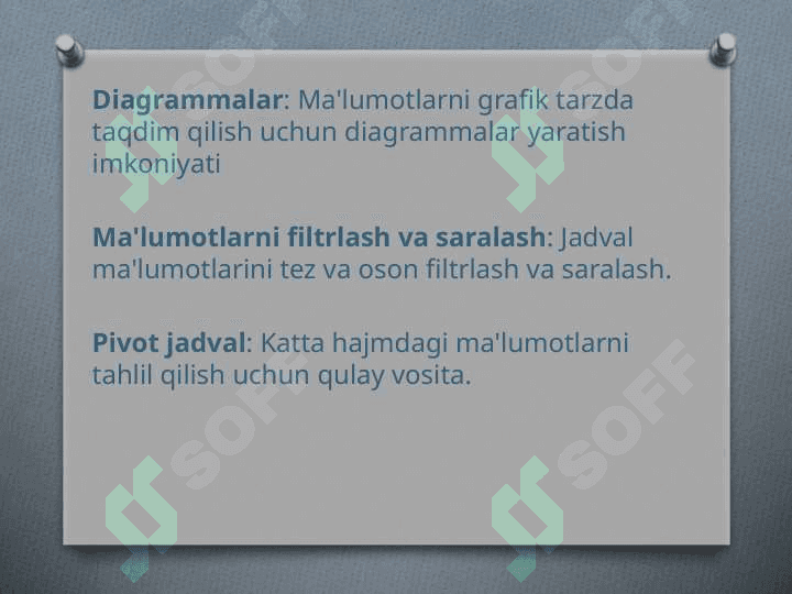 MS Excel – bu Microsoft tomonidan ishlab chiqilgan mashhur elektron jadvallar (spreadsheet) dasturi 3