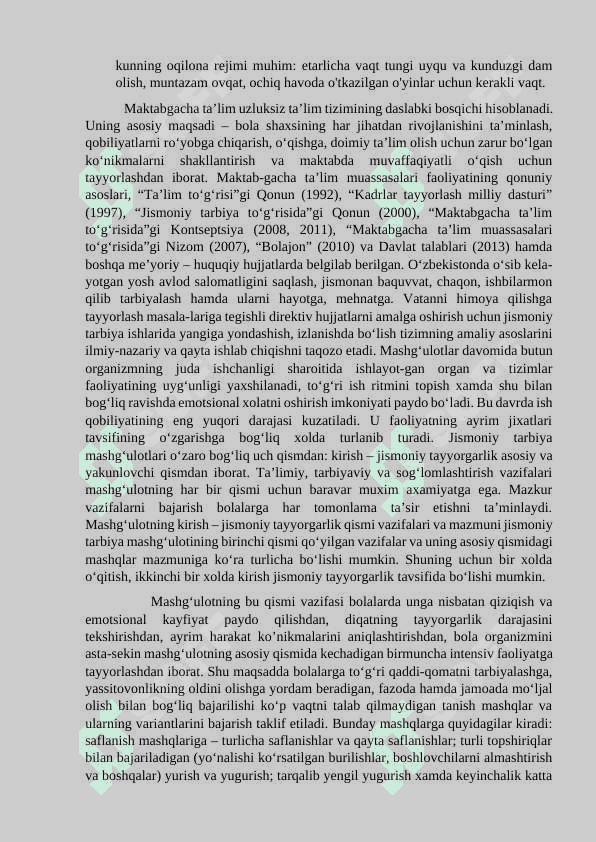 Maktabgacha yoshdagi bolalarning jismoniy faoligini oshirish texnalogiyalari 8