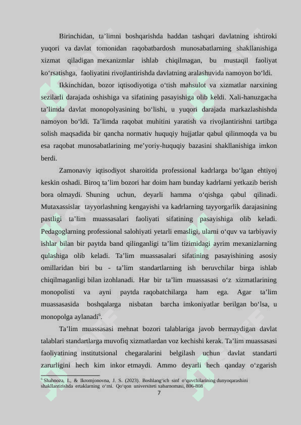 O‘quv jarayonida raqobatni rivojlantirish 7