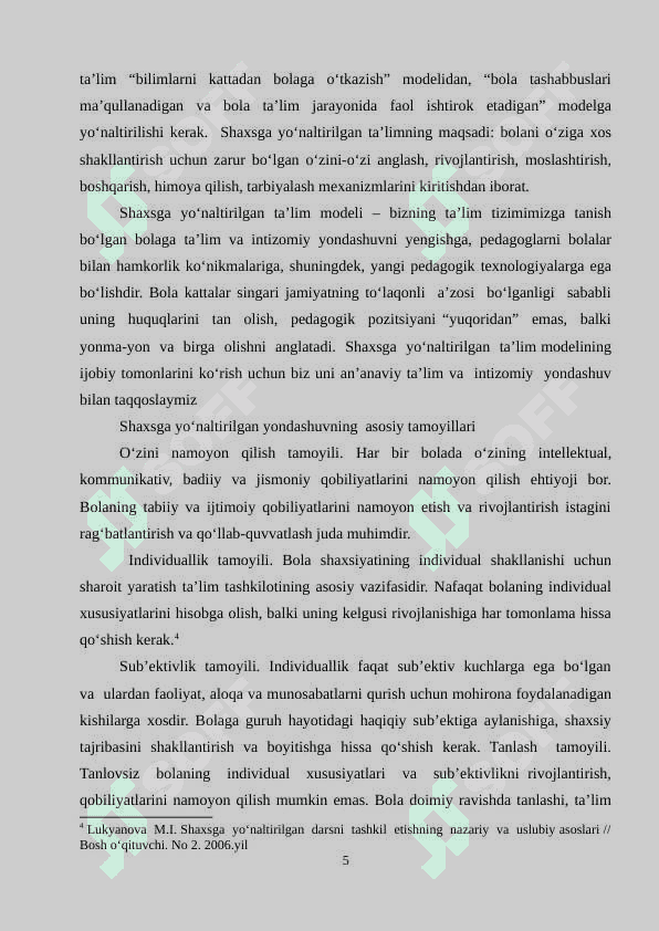 Ta'lim jarayonida shaxsga yo‘naltirilgan  yondashuv 5