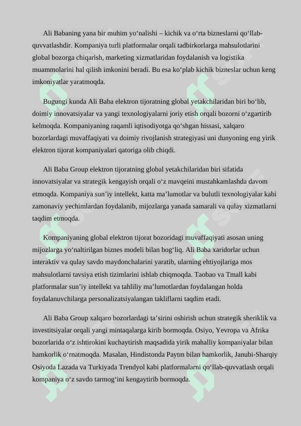 Ali Baba raqamli iqtisodiyotida global elektron tijorat lideri sifatida 8