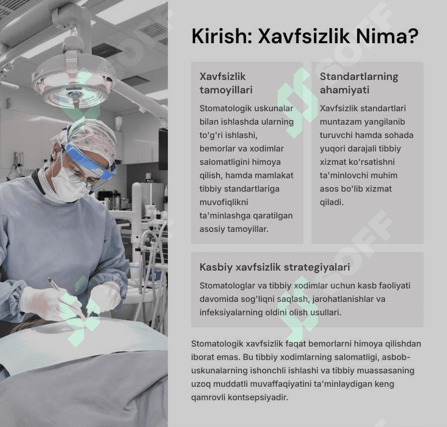 Stomatologik uskunalardan foydalanishda xavfsizlik qoidalari. 2