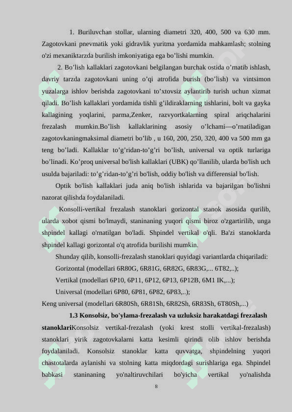 Frezalash jarayoni  uchun qisuvchi konduktor moslama loyihasi va kuch hisobi 8