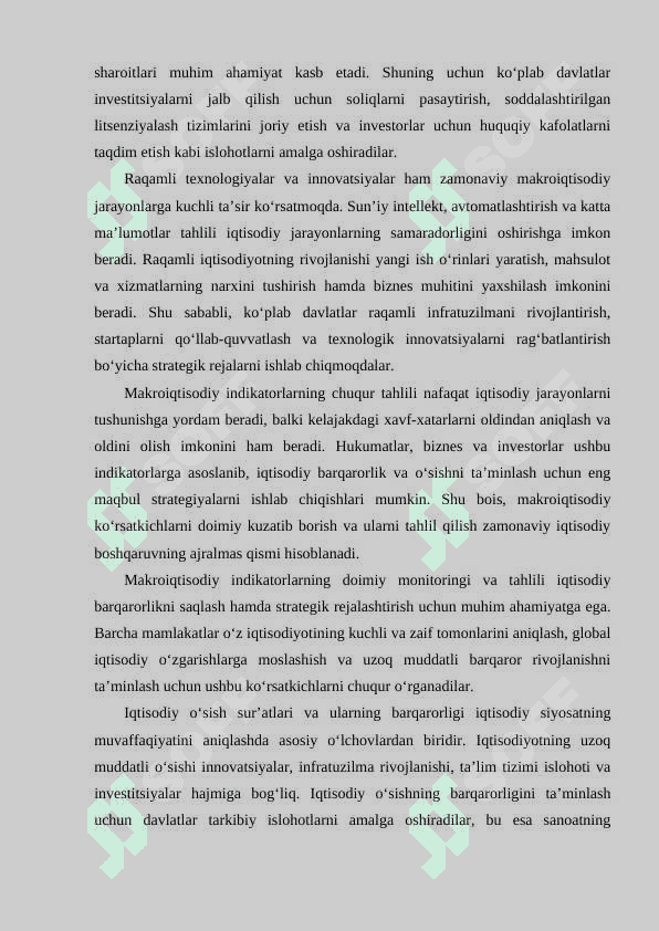 Makroiqtisodiy indekatorlarni ishlab chiqarish 6