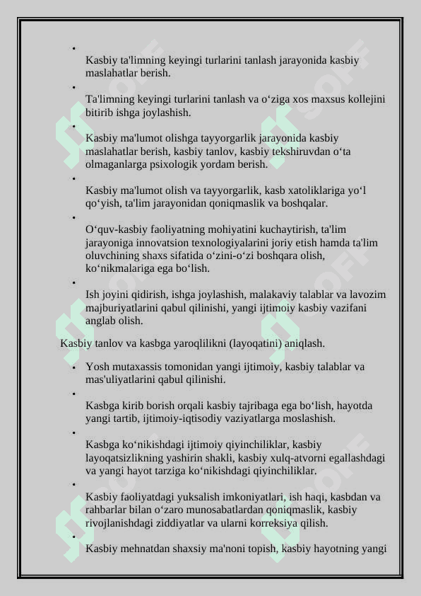 Kasb psixologiyasining predmeti, vazifalari va  amaliy sohalari. 3