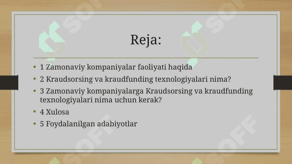 Zamonaviy kompaniyalarda kraudsorsing va kraudfunding texnologiyalari xususiyatlari 2