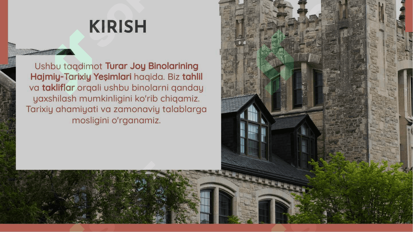 Turar joy binolarini hajmiy-tarixiy yechimlarini tahlil qilish 2