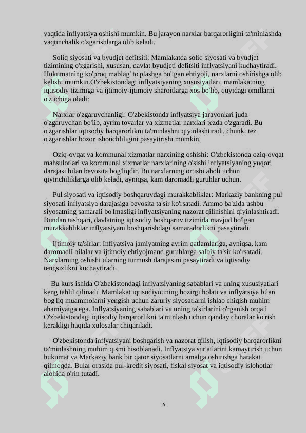 O'zbekistonda inflyatsiyaning sabablari va   xususiyatlari 6