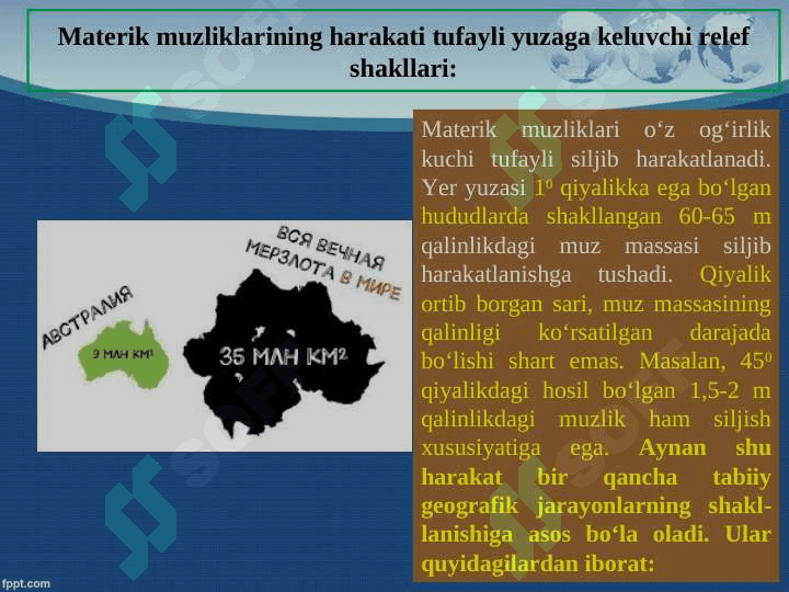 Muzliklarning geologik faoliyati 5
