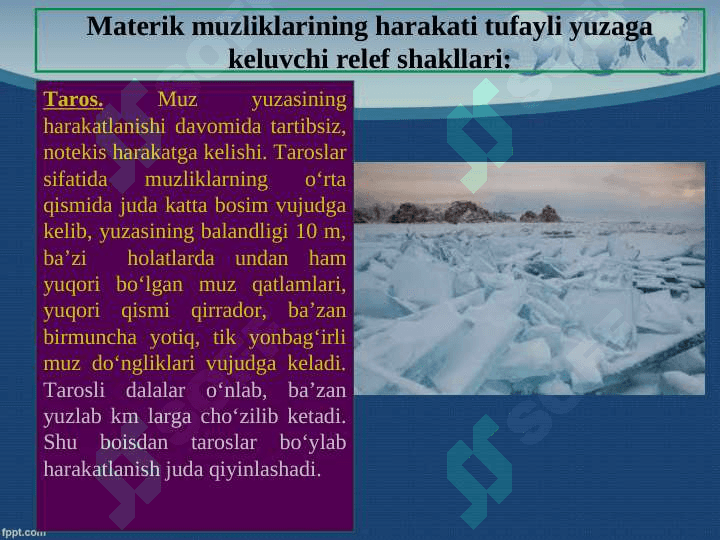 Muzliklarning geologik faoliyati 6