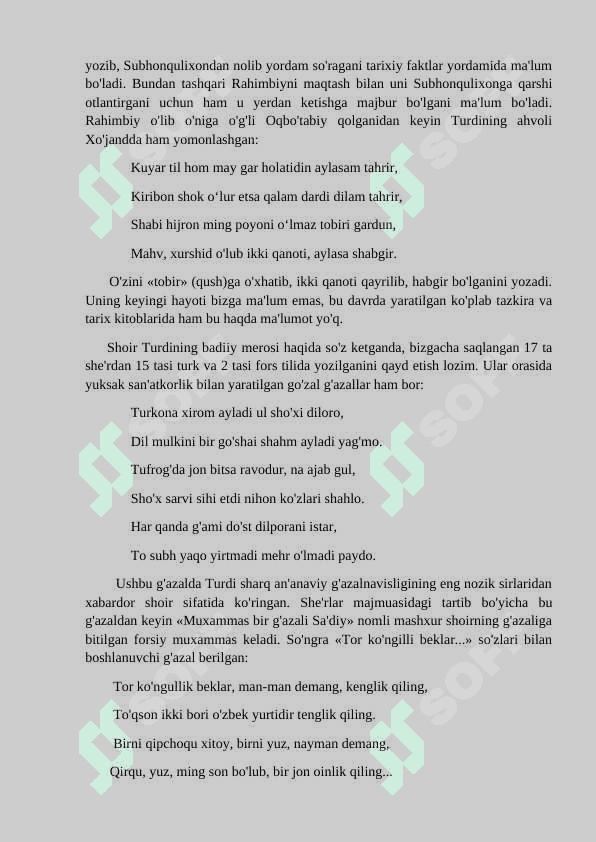 TURDI  (FAROG'IY) IJODINI O'RGANISH 3
