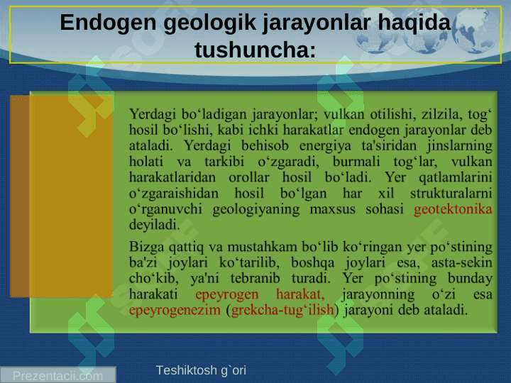 Endogen geologik jarayonlar 4