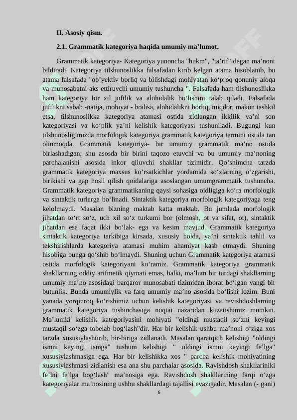 O'zbek tilshunosligida egalik kategoriyasining o'rganilishi KURS iSHI 6