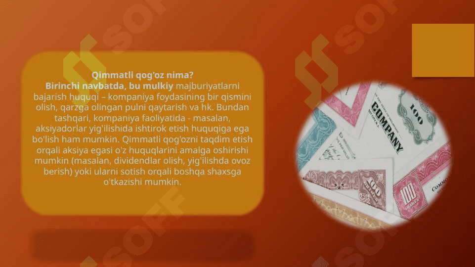 Qimmatli qog'ozlarning mohiyati va ularning asosiy turlariga tasnifi 3