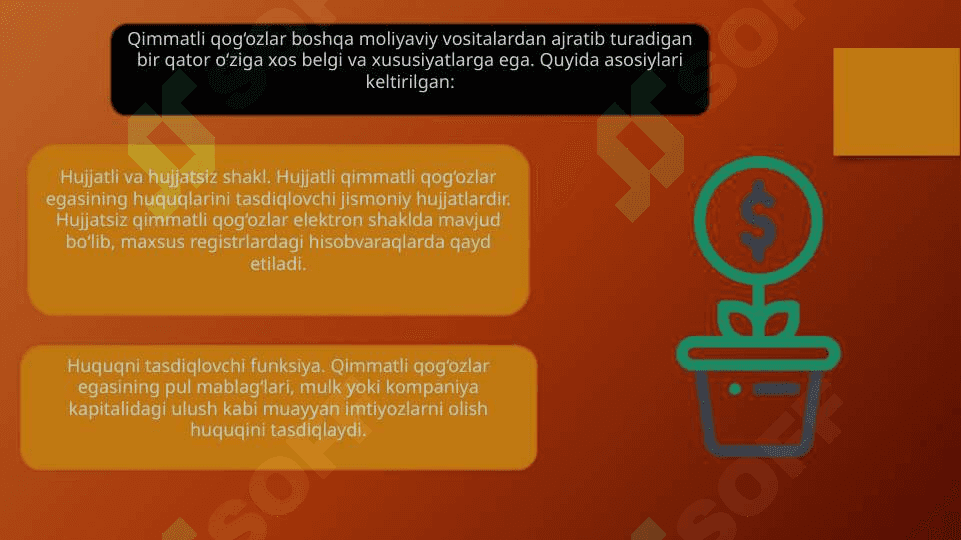 Qimmatli qog'ozlarning mohiyati va ularning asosiy turlariga tasnifi 5