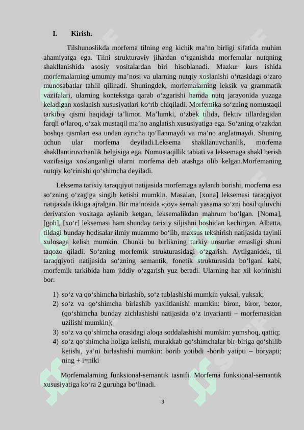 Nutqda morfema umumiy ma’nosining nutqiy xoslanishi KURS ISHI 3