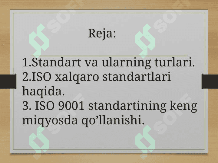 Mahsulot sifati nazorati fanidan tayyorlagan taqdimoti 2