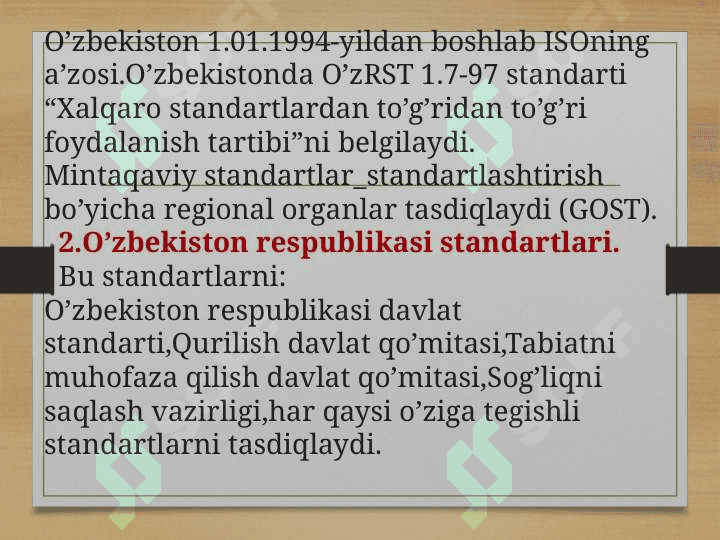 Mahsulot sifati nazorati fanidan tayyorlagan taqdimoti 4