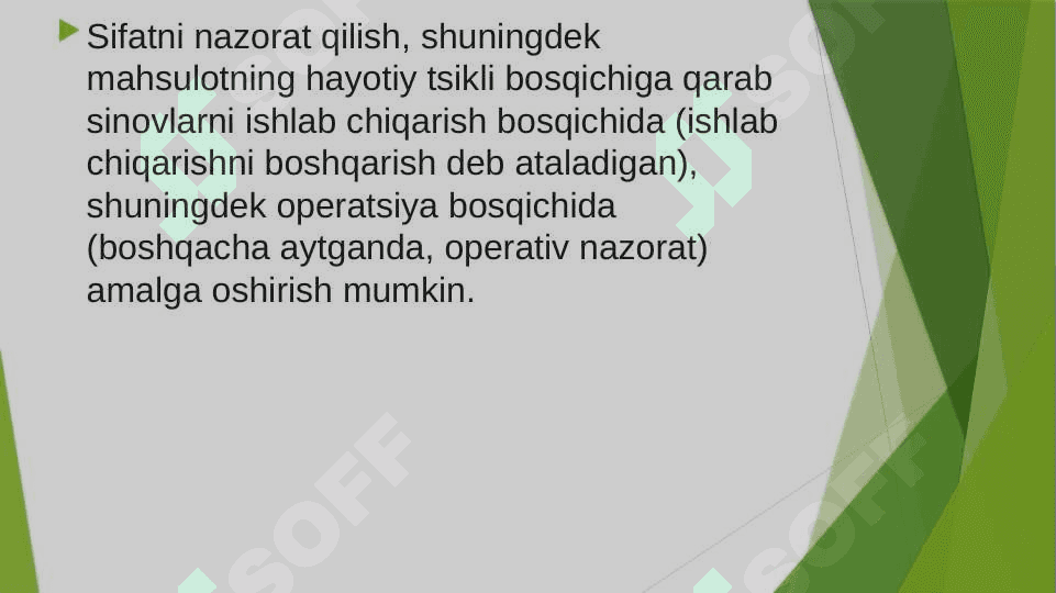 MAHSULOT SIFATINI NAZORAT QILISHNI TASHKIL ETISH 2