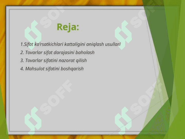 Mahsulot sifati va uni boshqarish 2