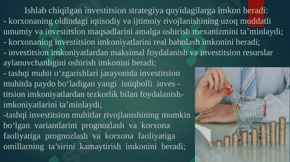 INVESTITSION QARORLARNI QABUL QILISH ASOSLARI 6