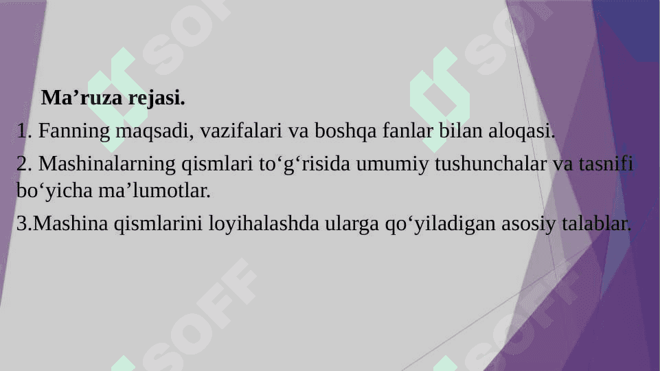 Mashina detallari» fani to‘g‘risida umumiy maʼlumotlar 2