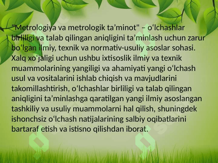 Metrologik ta'minot 2