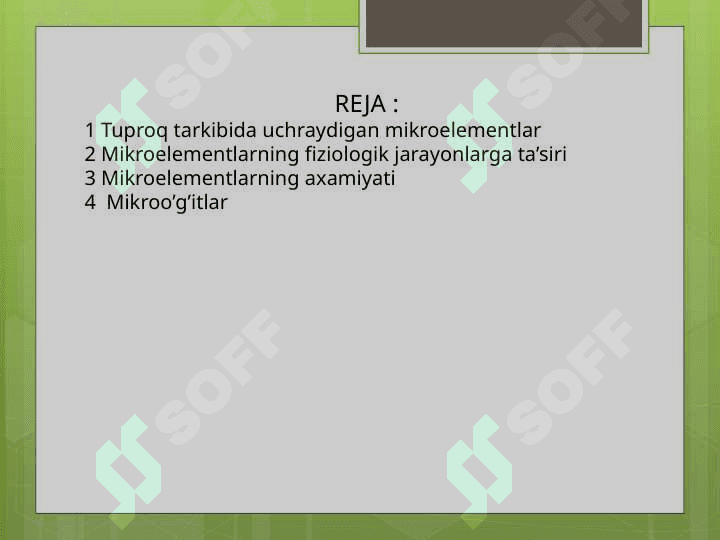Mikroelementlar va ularning fiziologik ahamiyati 2