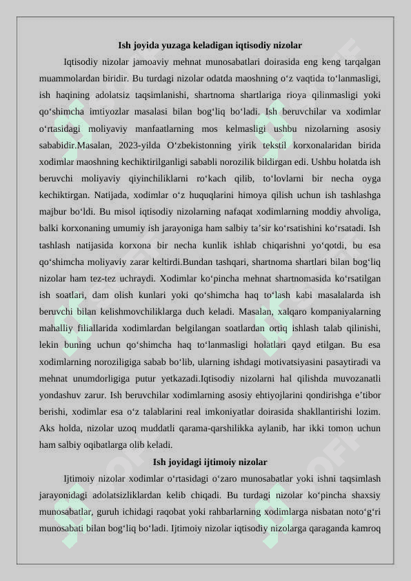 Jamoaviy mehnat nizolarini hal etish 25 6