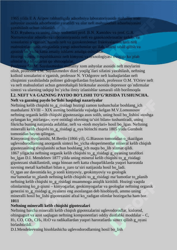RESPUBLIKAMIZDAGI NEFT VA GAZNI QAYTA ISHLASH SANOAT KORXONALARI,ULARNING RIVOJLANISH BOSQICHLARI 8