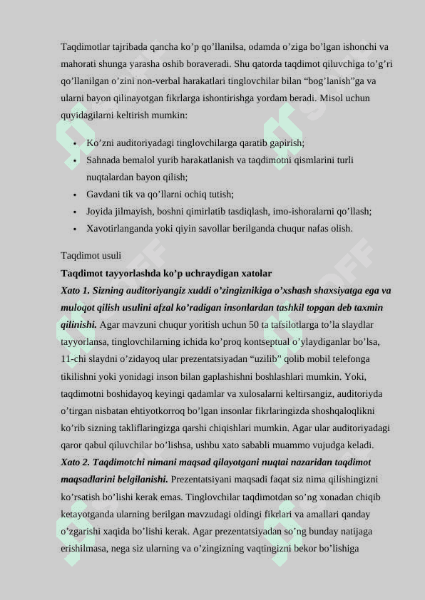 Taqdimot tayyorlash bo‘yicha tavsiyalar 4