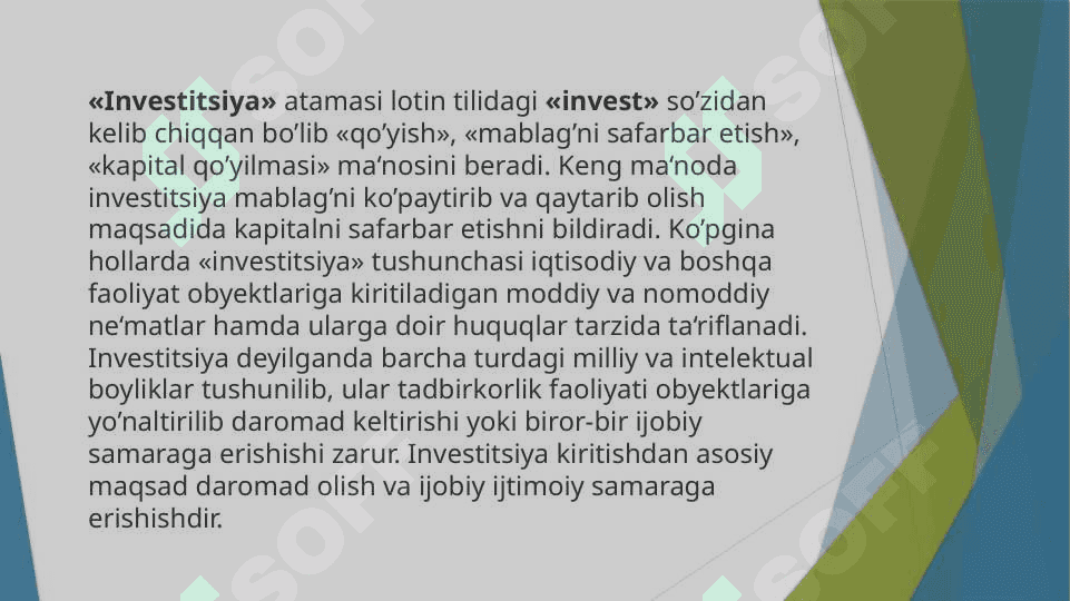Xorijiy investitsiyalarning shakl va turlari 3
