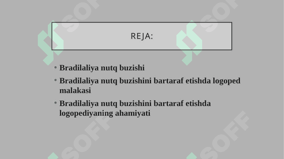Bradilaliya nutq buzishini bartaraf etishda logopedik ish 2