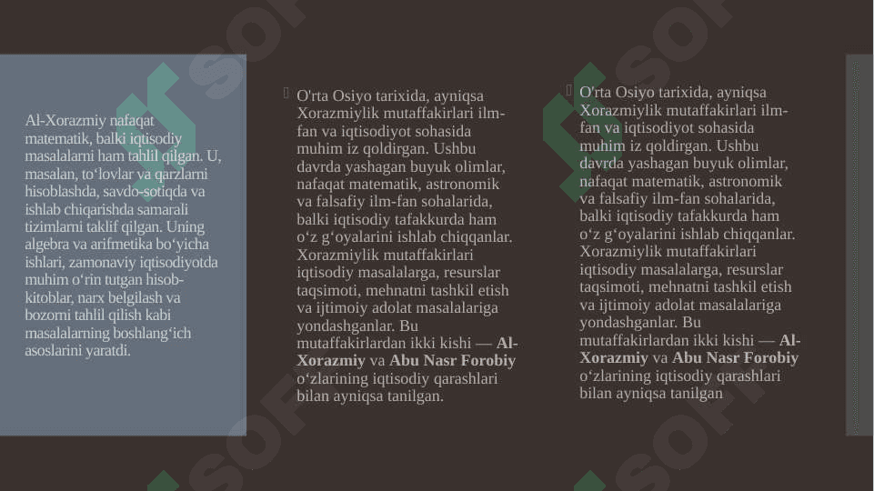 O'rta Osiyo mutaffakirlari iqtisodiy      g'oyalar 3