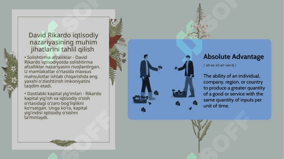 Klassik iqtisodiy maktabning toʻla shakllanishi.Adam Smit va David  Rikardo iqtisodiy taʼlimotlari 4