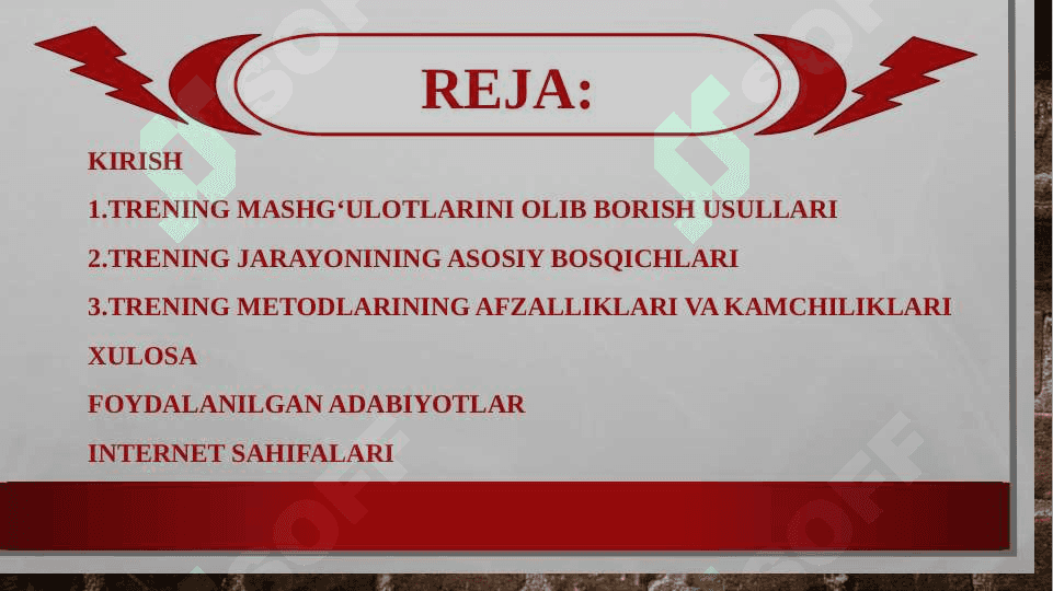 TREINING MASHG'ULOTLARINI OLIB BORISH USULLARI 2
