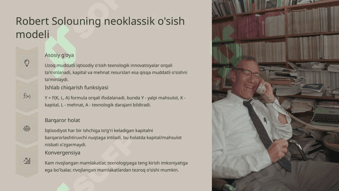 Iqtisodiy o'sishning neoklassik modeli 4