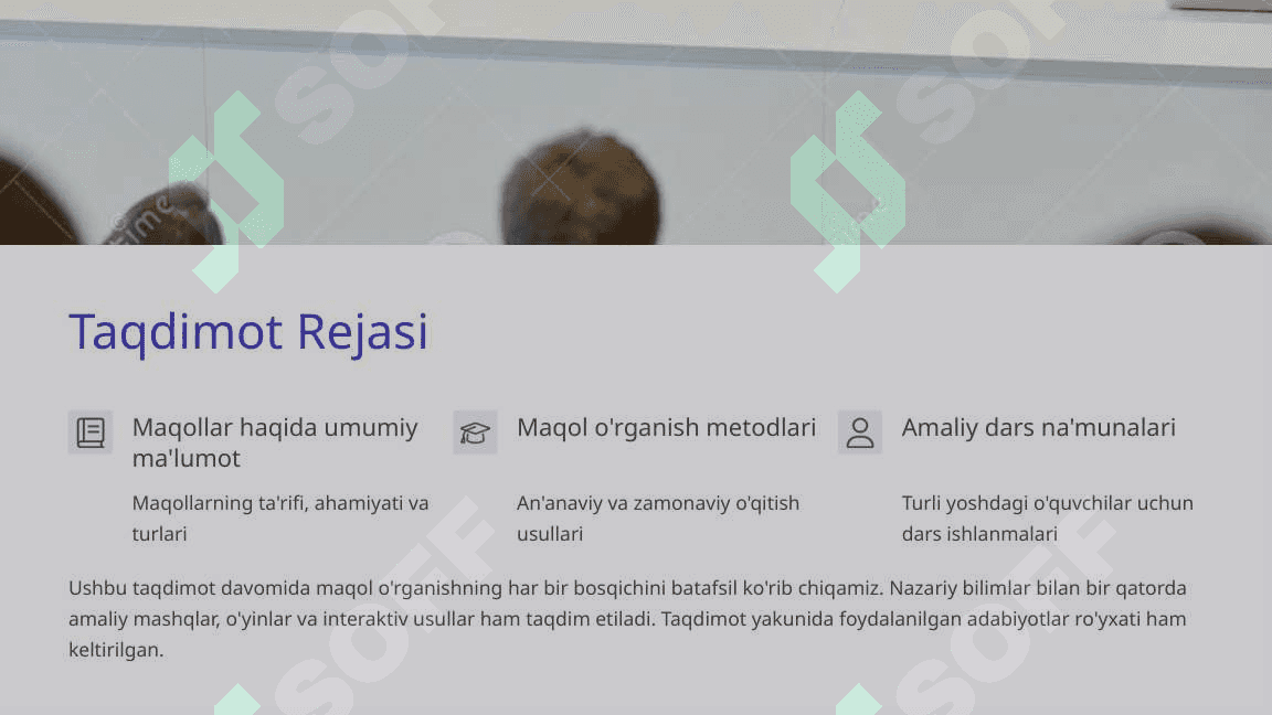 Maqol O'rganish Darsi Na'munalari 2