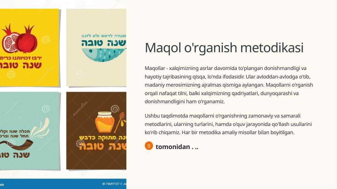 Maqol o'rganish metodikasi