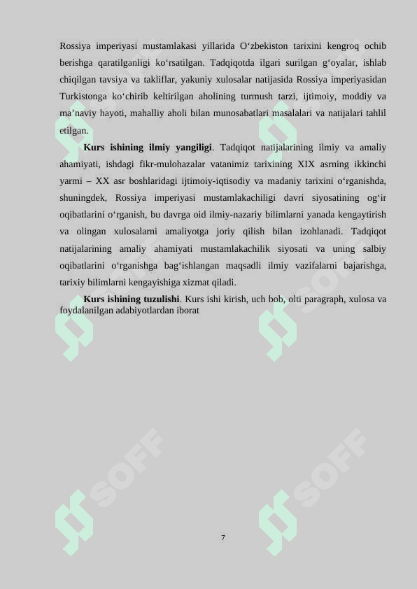 XIX asr ikkinchi yarmi XX asr boshlarida Rossiya imperiyasining Turkistondagi ko’chirish siyosati K.doc 6