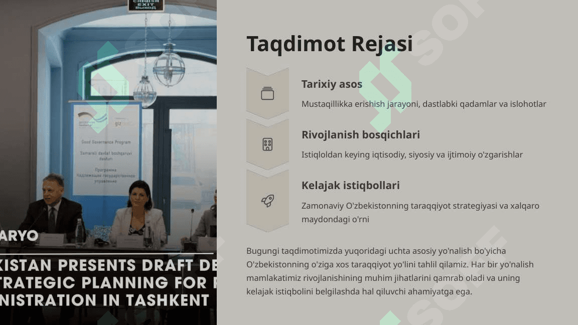 O'zbekistonning O'ziga Xos Istiqlol va Taraqqiyot Yo'li 2