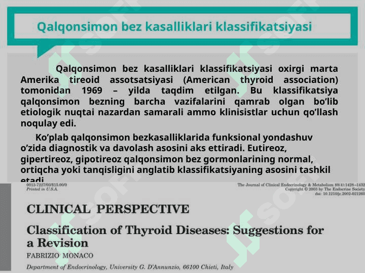 QALQONSIMON BEZ KASALLIKLARI DIAGNOSTIKASI. KLASSIFIKATSIYA. QALQONSIMON  BEZ PALPATSIYASI. SINTIGRAFIK TEKSHIRUV USULI. QALQONSIMON BEZNI ASPIRATSION BIOPSIYASI. 3