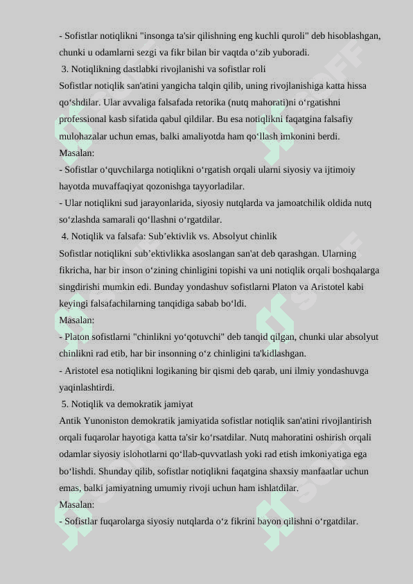 Sofistning notiqlik san'ati haqidagi qarashlari 3