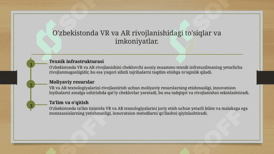 Vertual va toldirilgan reallik tehnalogiyalari rivojlantirish muammolari 4