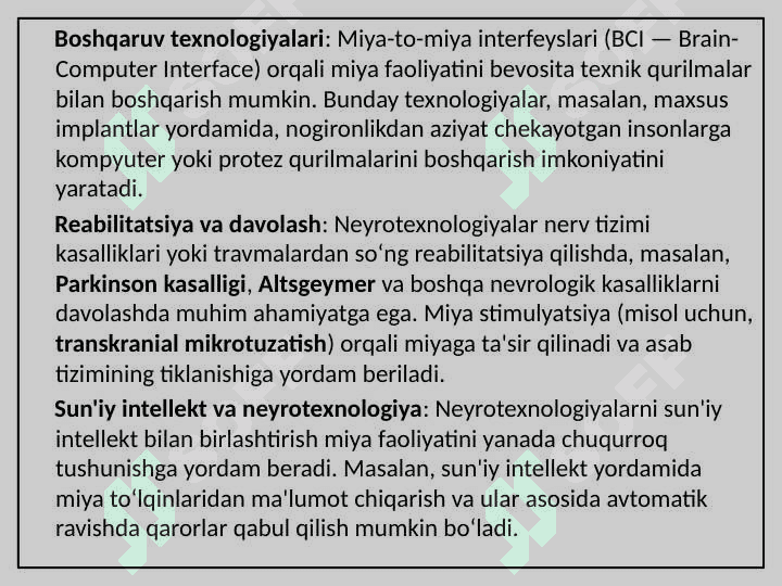 Neyrotexnologiyalar va sun’iy obyektlar 3