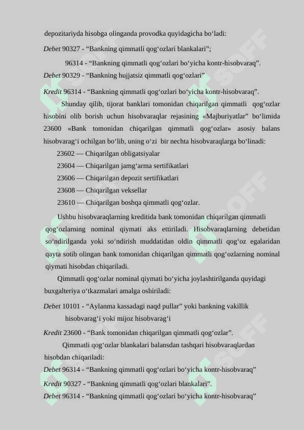 Tijorat banklari tomonidan chiqariladigan qimmatli qog'ozlar hisobi 3