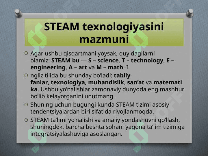 STEAM texnologiyasini mazmuni 2