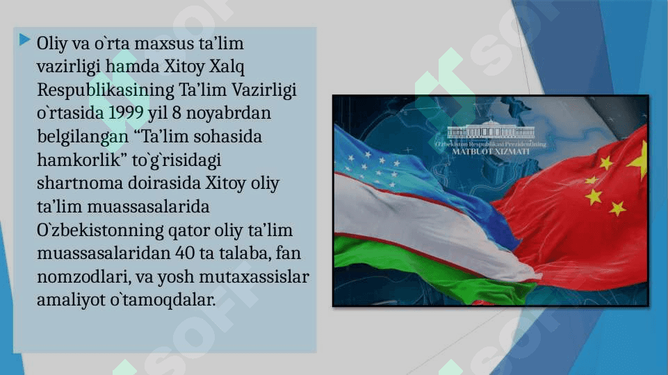 Ta’lim sohasida xalqaro hamkorlikni yo’lga qoyilishi 5